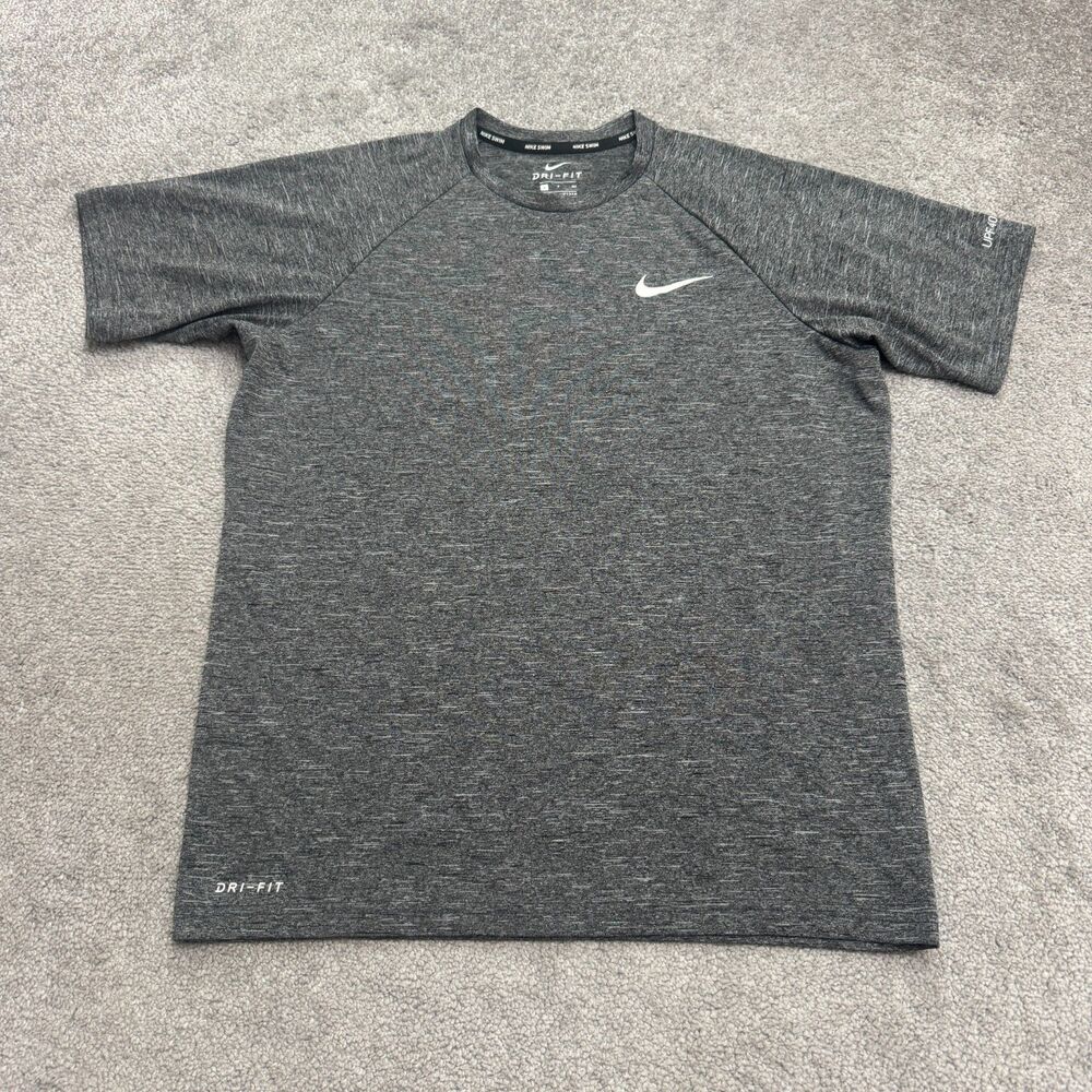 Nike Swim Dri-Fit Mens S T-Shirt Heather Gray UPF 40 Sun Protection Rash Guard